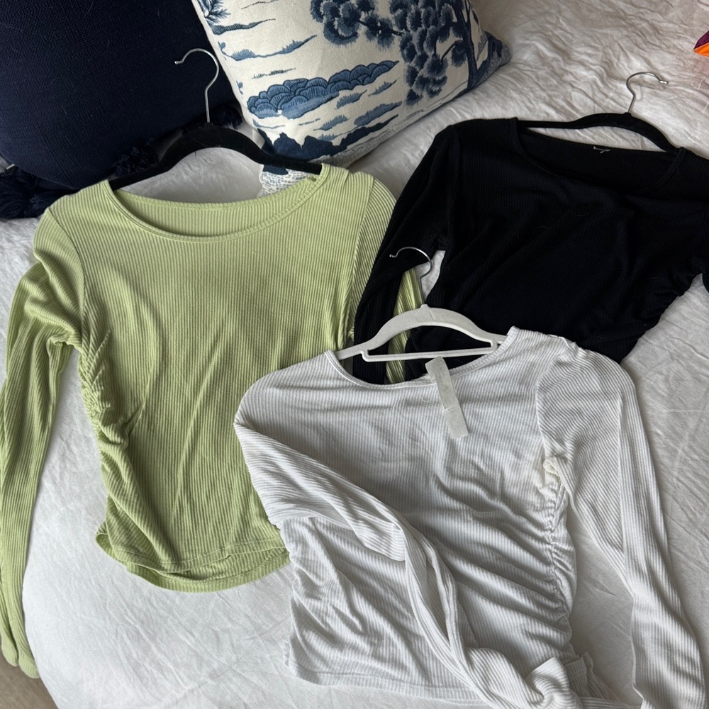 3 Alo ribbed cropped workout tops